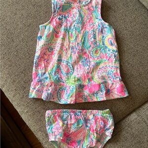 Lilly Pulitzer Claudia infant dress and bloomers